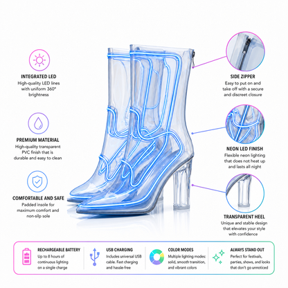 GlowStep | Party boots that glow in the dark
